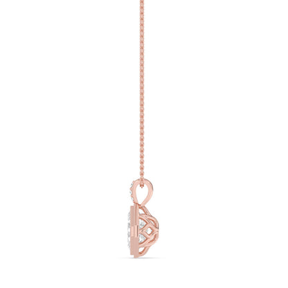 Rose Gold / 2.03ct Lab Grown Diamond Bezel Necklace