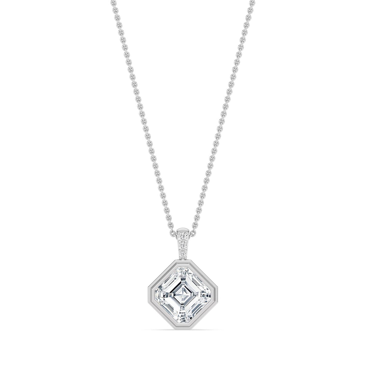 White Gold / 2.03ct Lab Grown Diamond Bezel Necklace