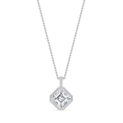 White Gold / 2.03ct Lab Grown Diamond Bezel Necklace