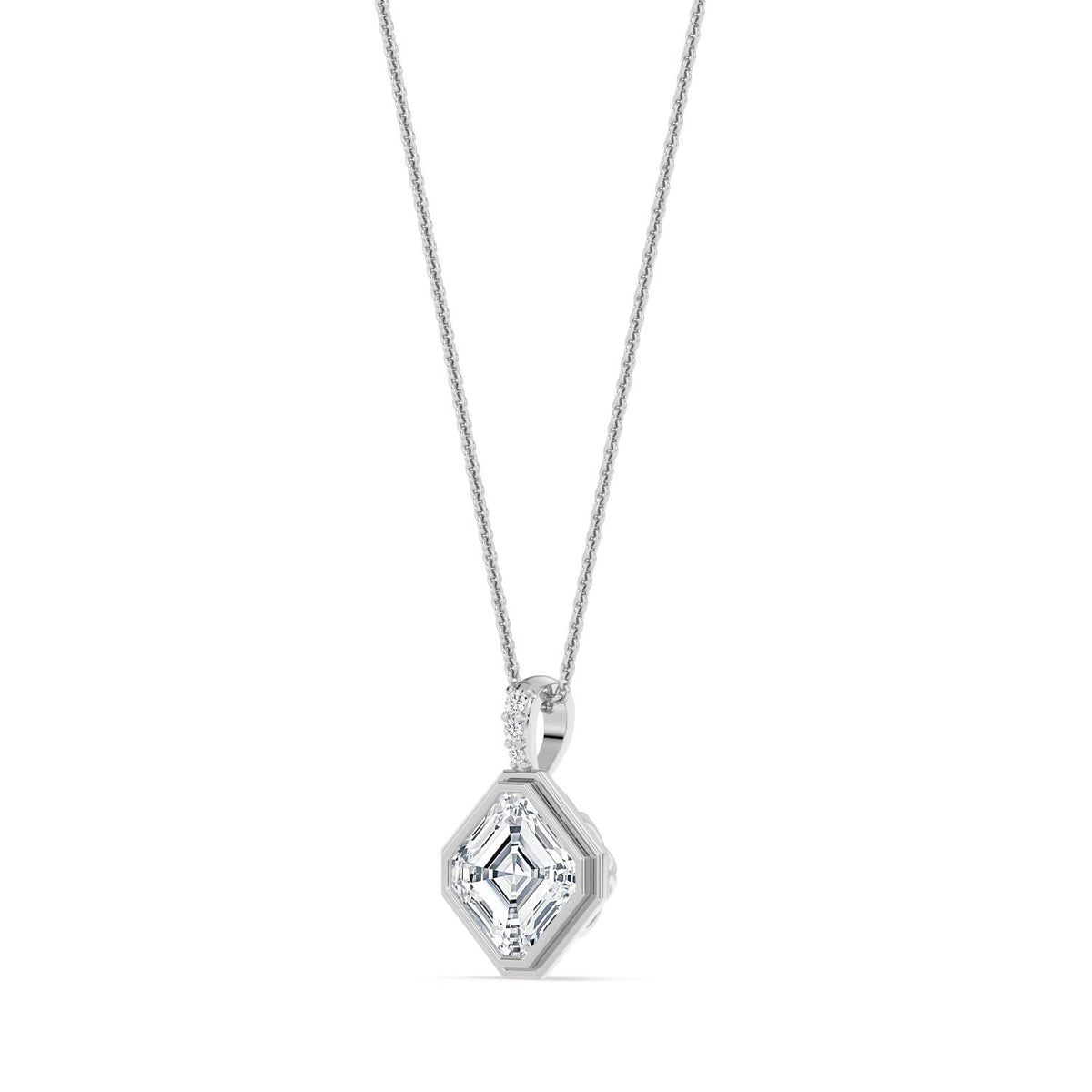 White Gold / 2.03ct Lab Grown Diamond Bezel Necklace