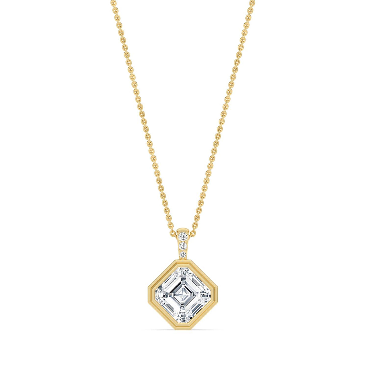 Yellow Gold / 2.03ct Lab Grown Diamond Bezel Necklace