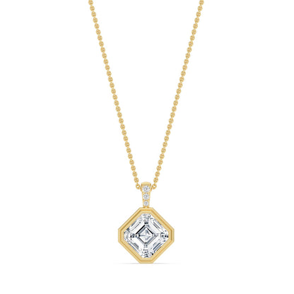 Yellow Gold / 2.03ct Lab Grown Diamond Bezel Necklace