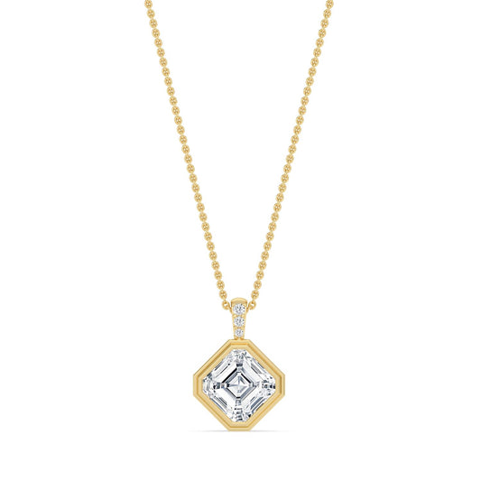 Yellow Gold / 2.03ct Lab Grown Diamond Bezel Necklace