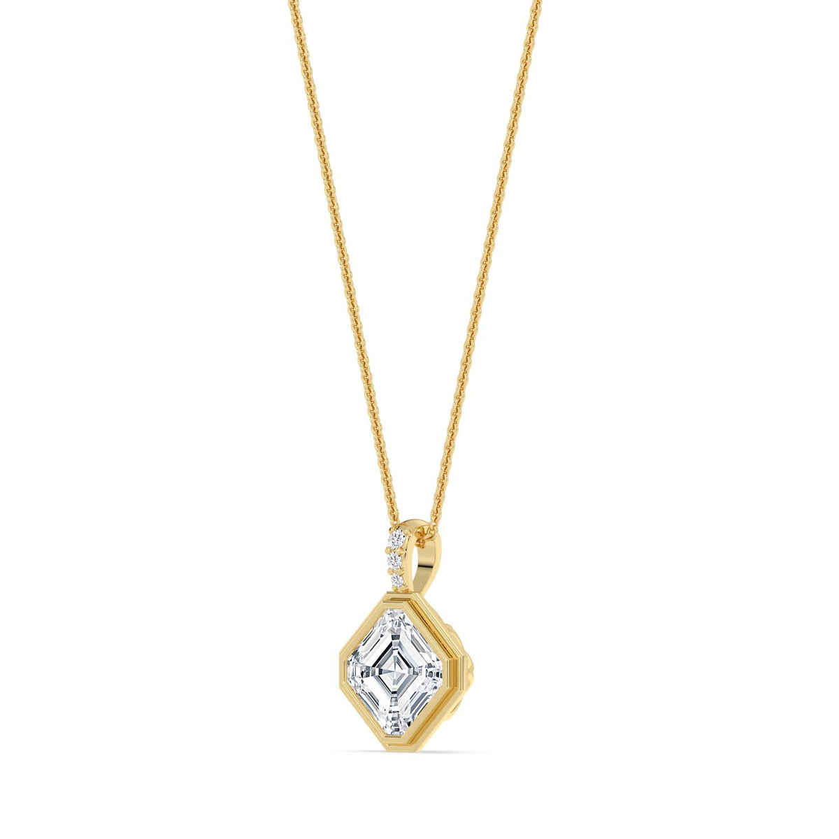 Yellow Gold / 2.03ct Lab Grown Diamond Bezel Necklace
