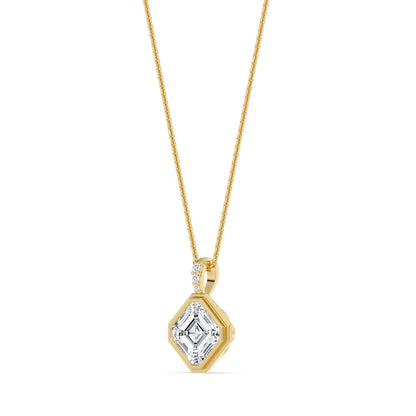 Yellow Gold / 2.03ct Lab Grown Diamond Bezel Necklace