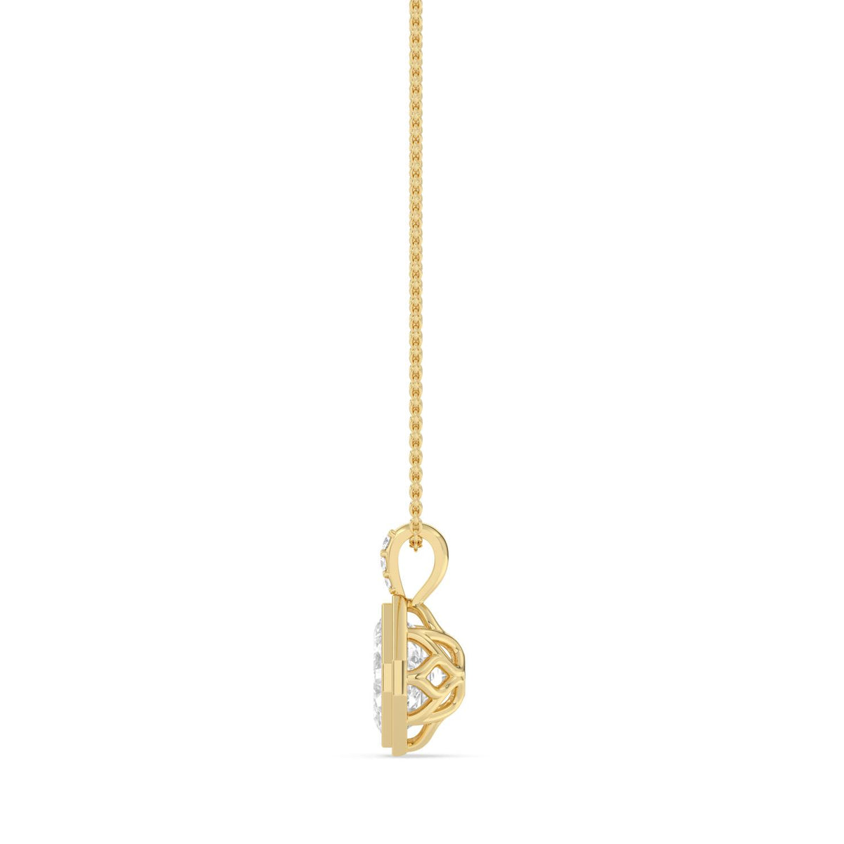 Yellow Gold / 2.03ct Lab Grown Diamond Bezel Necklace