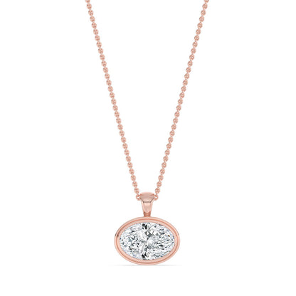 Rose Gold / 2.00ct Lab Grown Diamond Bezel Necklace