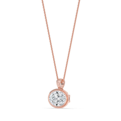 Rose Gold / 2.00ct Lab Grown Diamond Bezel Necklace