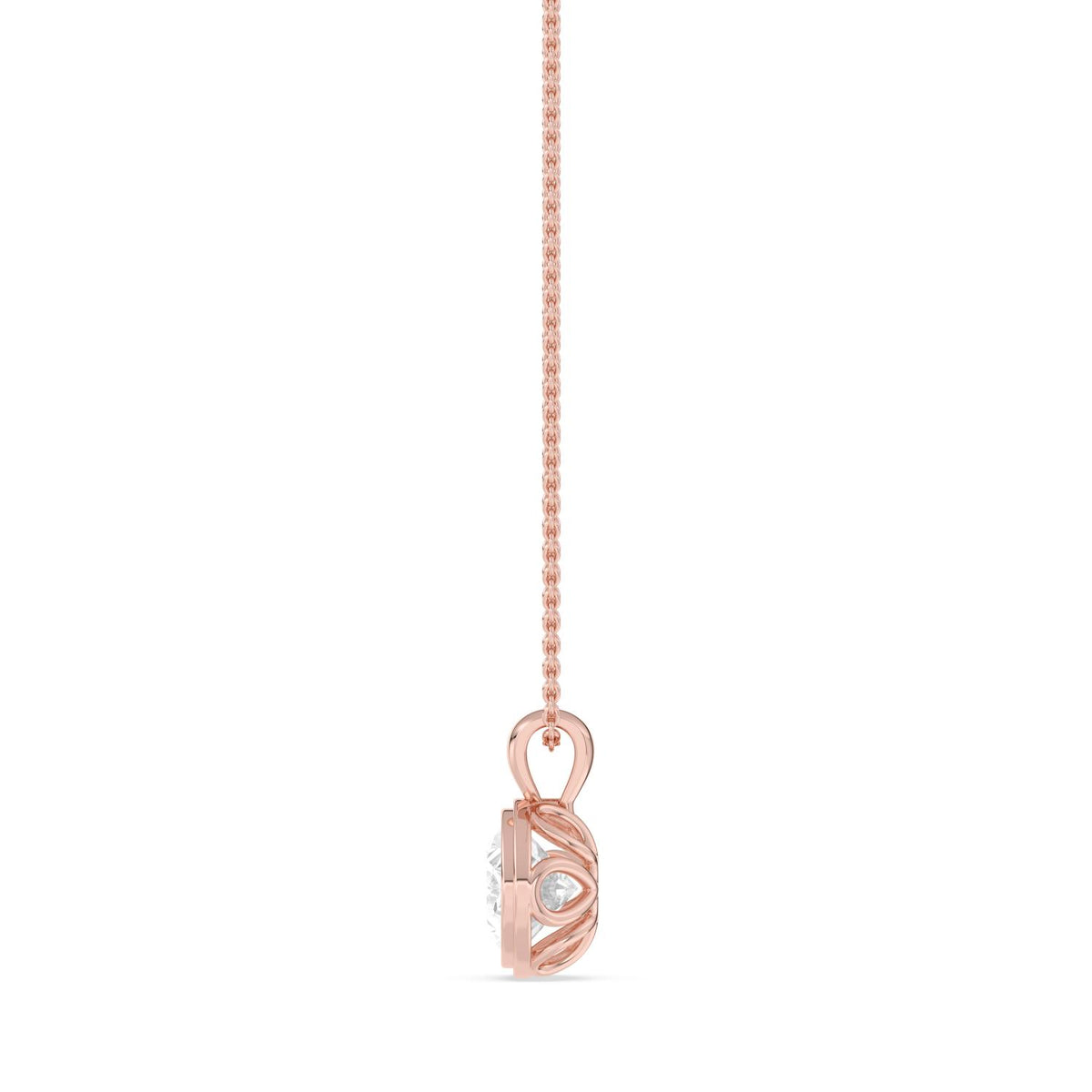 Rose Gold / 2.00ct Lab Grown Diamond Bezel Necklace