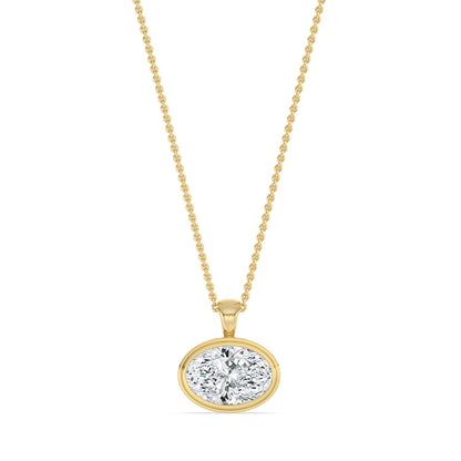 Yellow Gold / 2.00ct Lab Grown Diamond Bezel Necklace