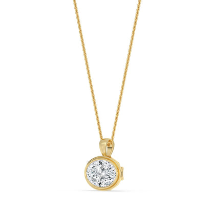 Yellow Gold / 2.00ct Lab Grown Diamond Bezel Necklace
