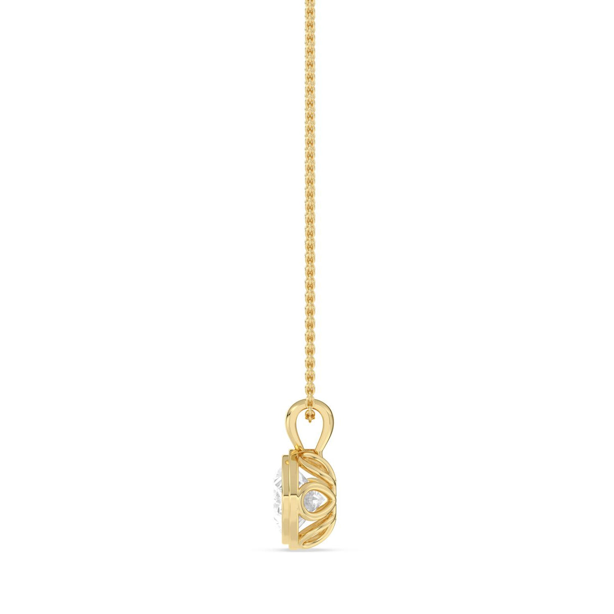 Yellow Gold / 2.00ct Lab Grown Diamond Bezel Necklace