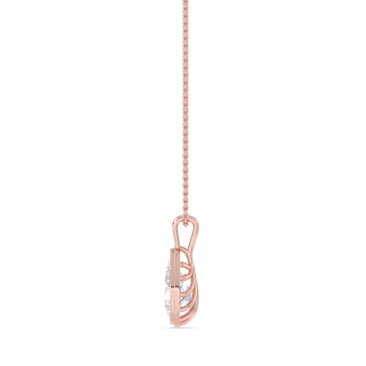 Rose Gold / 1.50ct Lab Grown Diamond Bezel Necklace
