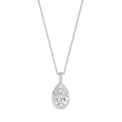 White Gold / 1.50ct Lab Grown Diamond Bezel Necklace
