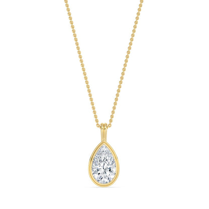 Yellow Gold / 1.50ct Lab Grown Diamond Bezel Necklace