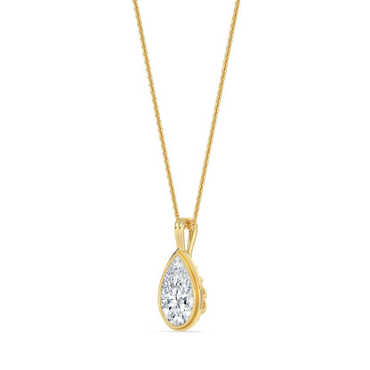 Yellow Gold / 1.50ct Lab Grown Diamond Bezel Necklace