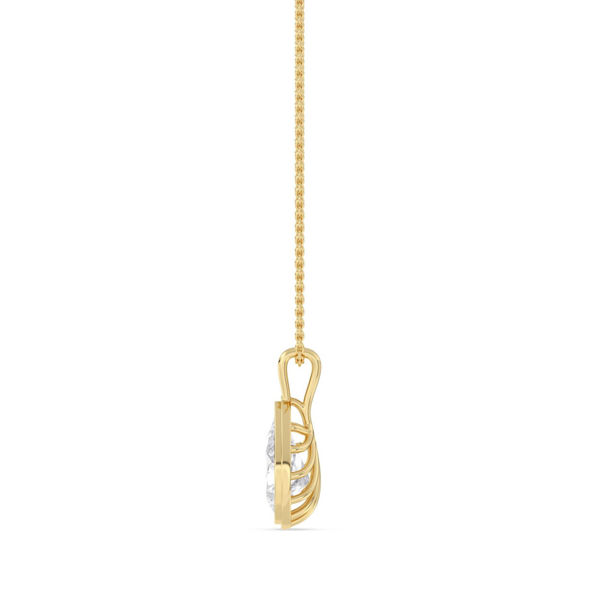 Yellow Gold / 1.50ct Lab Grown Diamond Bezel Necklace