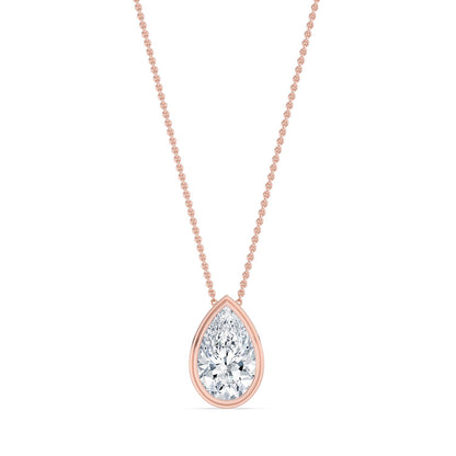 Rose Gold / 2.00ct Lab Grown Diamond Bezel Necklace