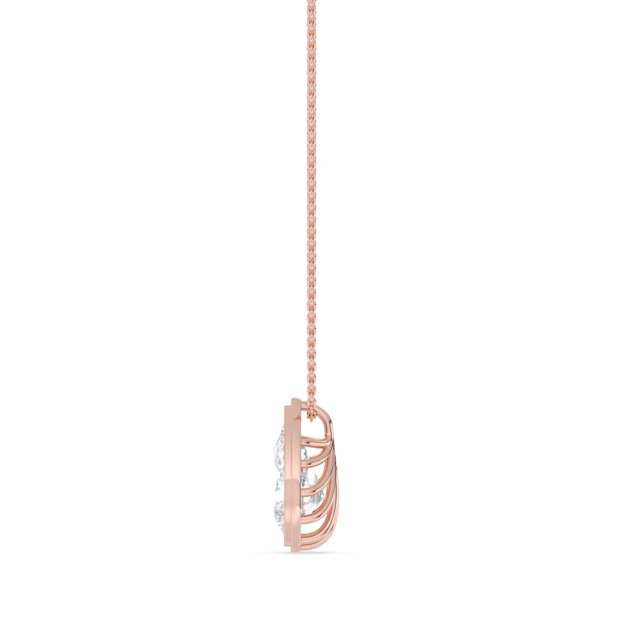 Rose Gold / 2.00ct Lab Grown Diamond Bezel Necklace