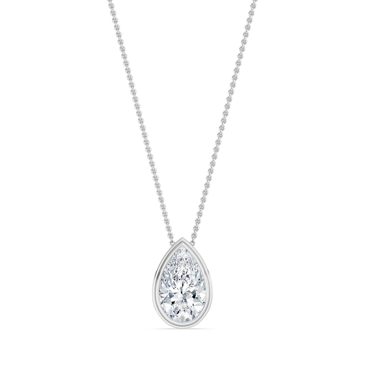 White Gold / 2.00ct Lab Grown Diamond Bezel Necklace