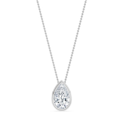 White Gold / 2.00ct Lab Grown Diamond Bezel Necklace