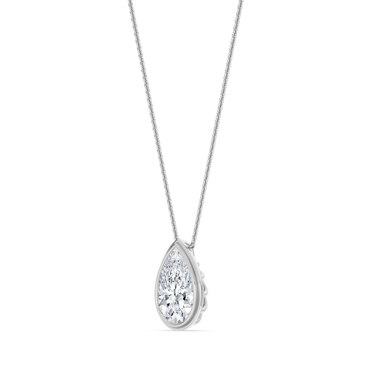 White Gold / 2.00ct Lab Grown Diamond Bezel Necklace