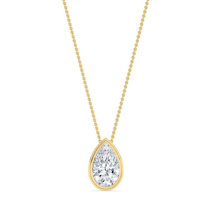 Yellow Gold / 2.00ct Lab Grown Diamond Bezel Necklace