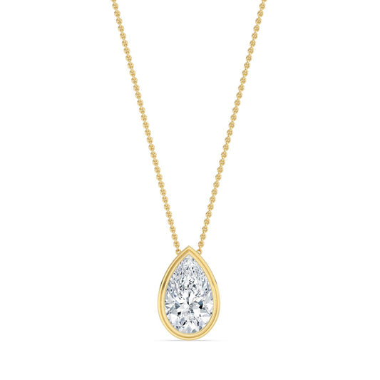 Yellow Gold / 2.00ct Lab Grown Diamond Bezel Necklace
