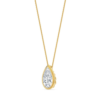 Yellow Gold / 2.00ct Lab Grown Diamond Bezel Necklace
