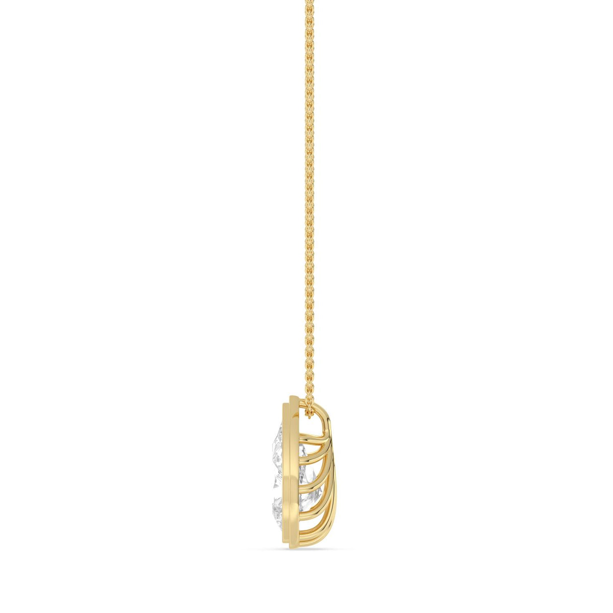 Yellow Gold / 2.00ct Lab Grown Diamond Bezel Necklace