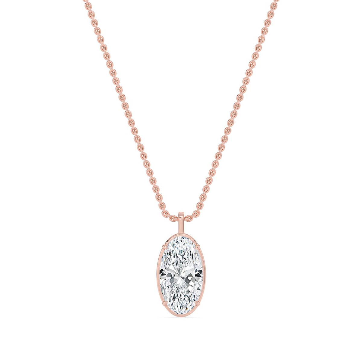 Rose Gold / 2.00ct Lab Grown Diamond Solitaire Pendant