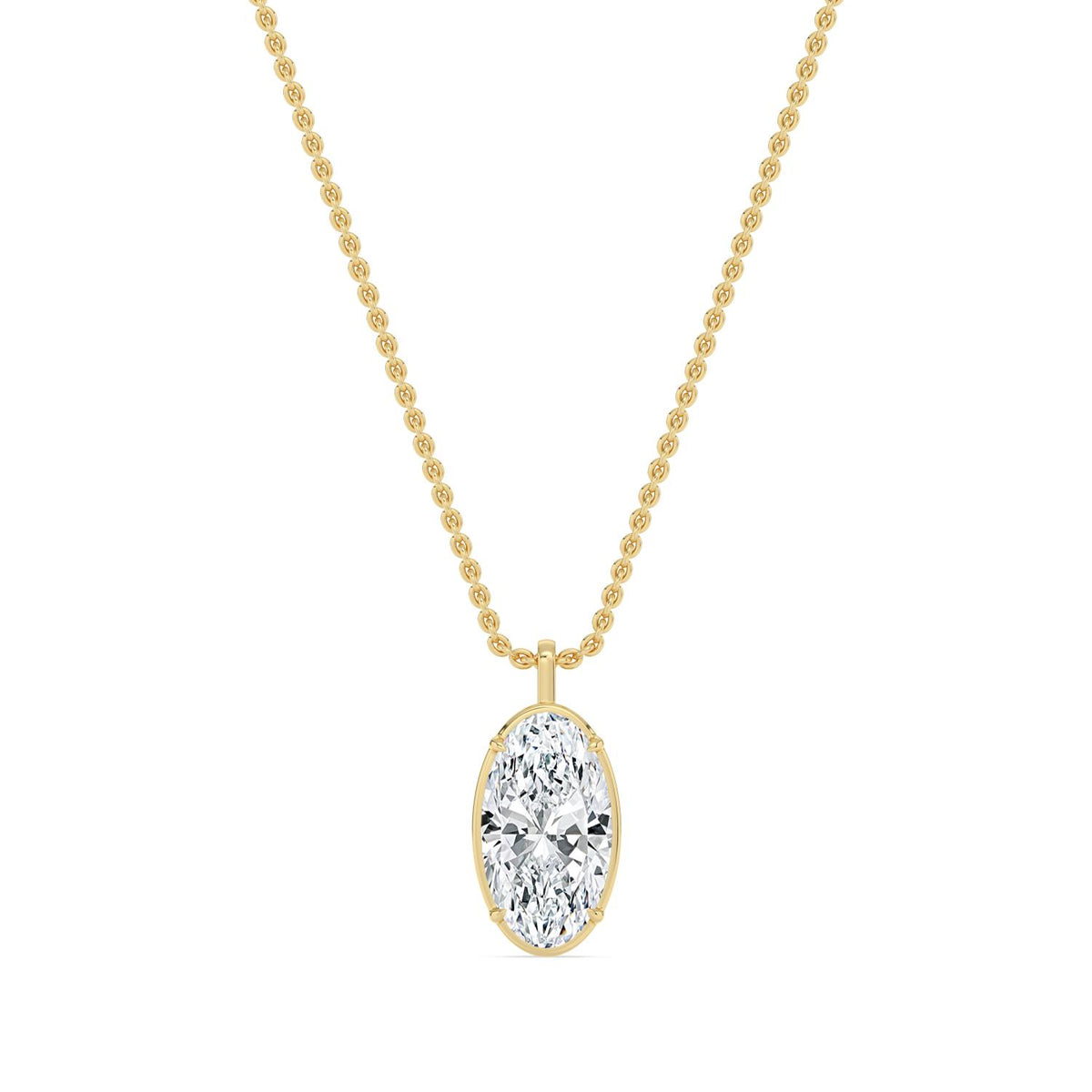 Yellow Gold / 2.00ct Lab Grown Diamond Solitaire Pendant