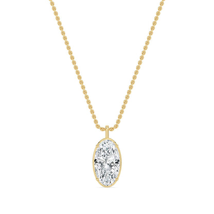 Yellow Gold / 2.00ct Lab Grown Diamond Solitaire Pendant