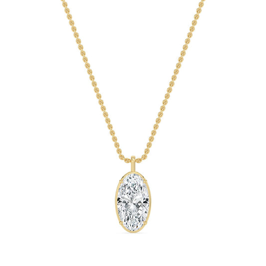 Yellow Gold / 2.00ct Lab Grown Diamond Solitaire Pendant