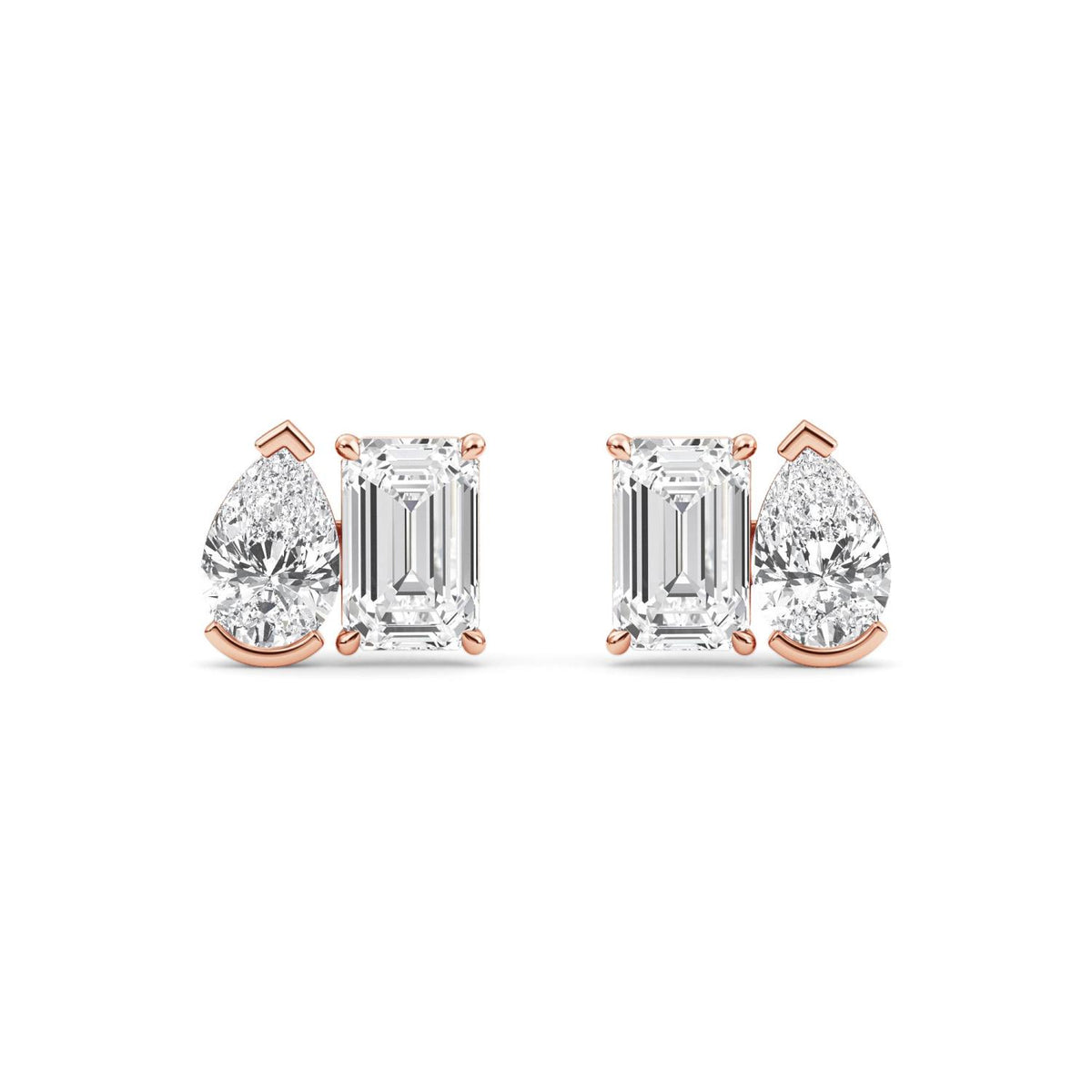 Rose Gold / 2.93ct Lab Grown Diamond Toi et Moi Earrings
