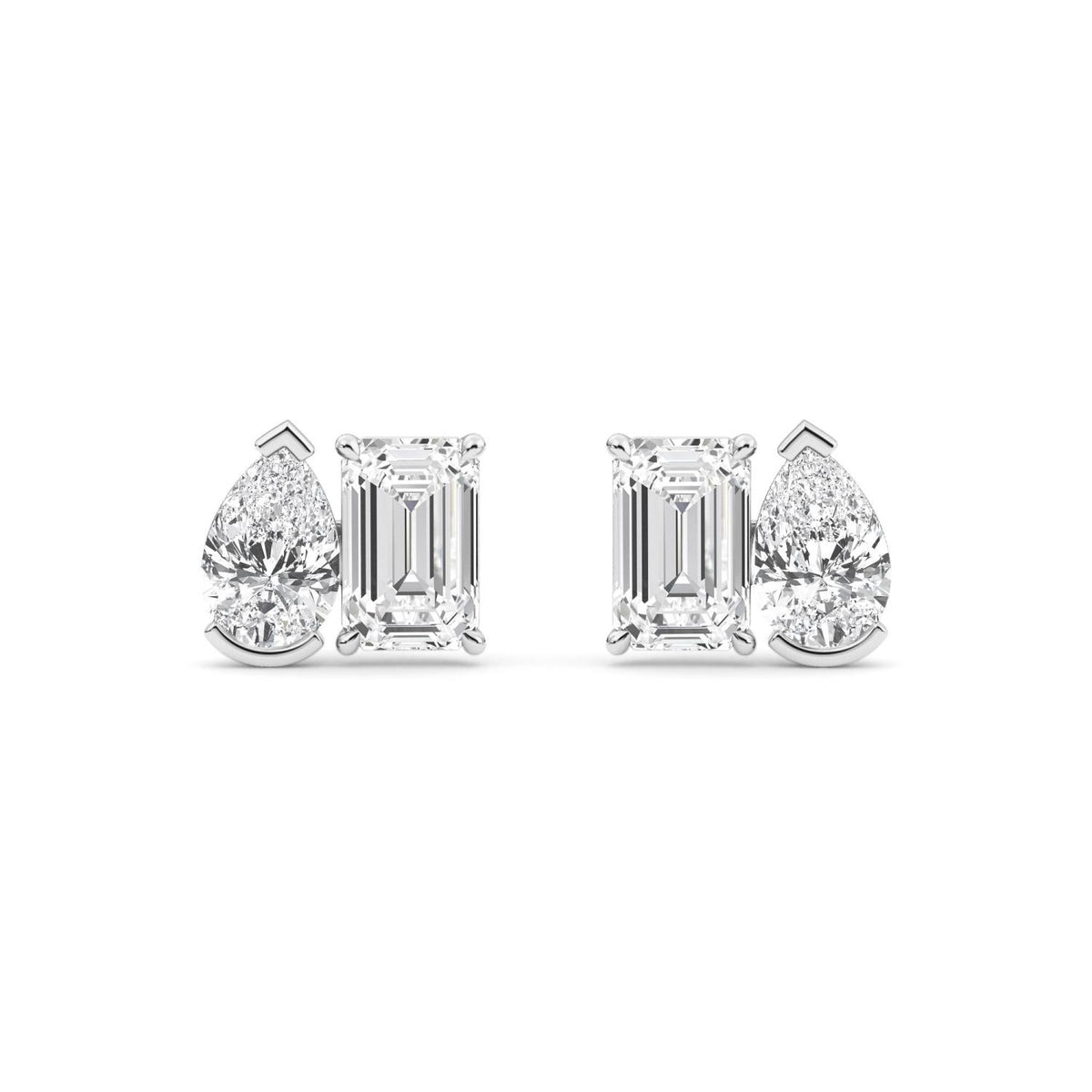 White Gold / 2.93ct Lab Grown Diamond Toi et Moi Earrings