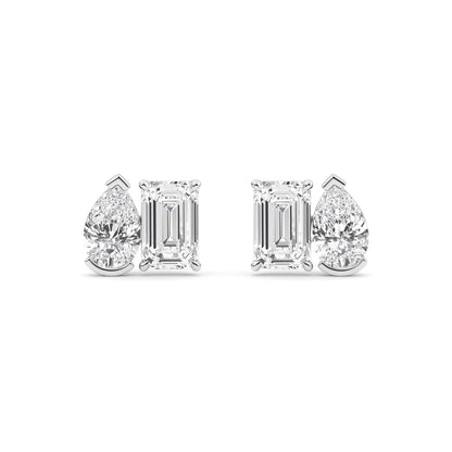 White Gold / 2.93ct Lab Grown Diamond Toi et Moi Earrings