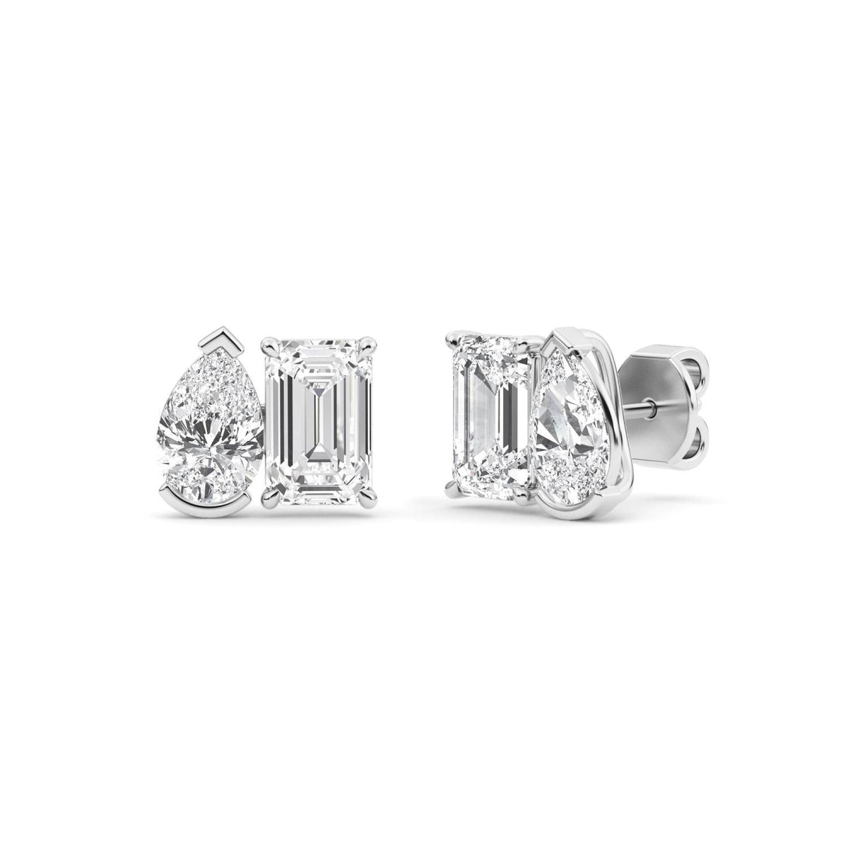 White Gold / 2.93ct Lab Grown Diamond Toi et Moi Earrings