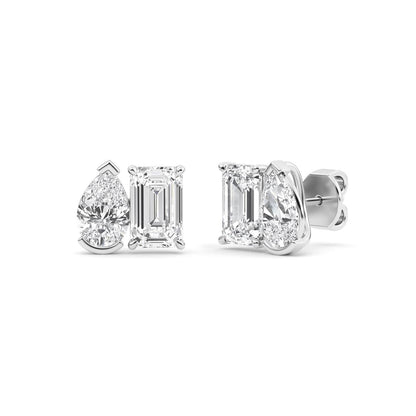 White Gold / 2.93ct Lab Grown Diamond Toi et Moi Earrings