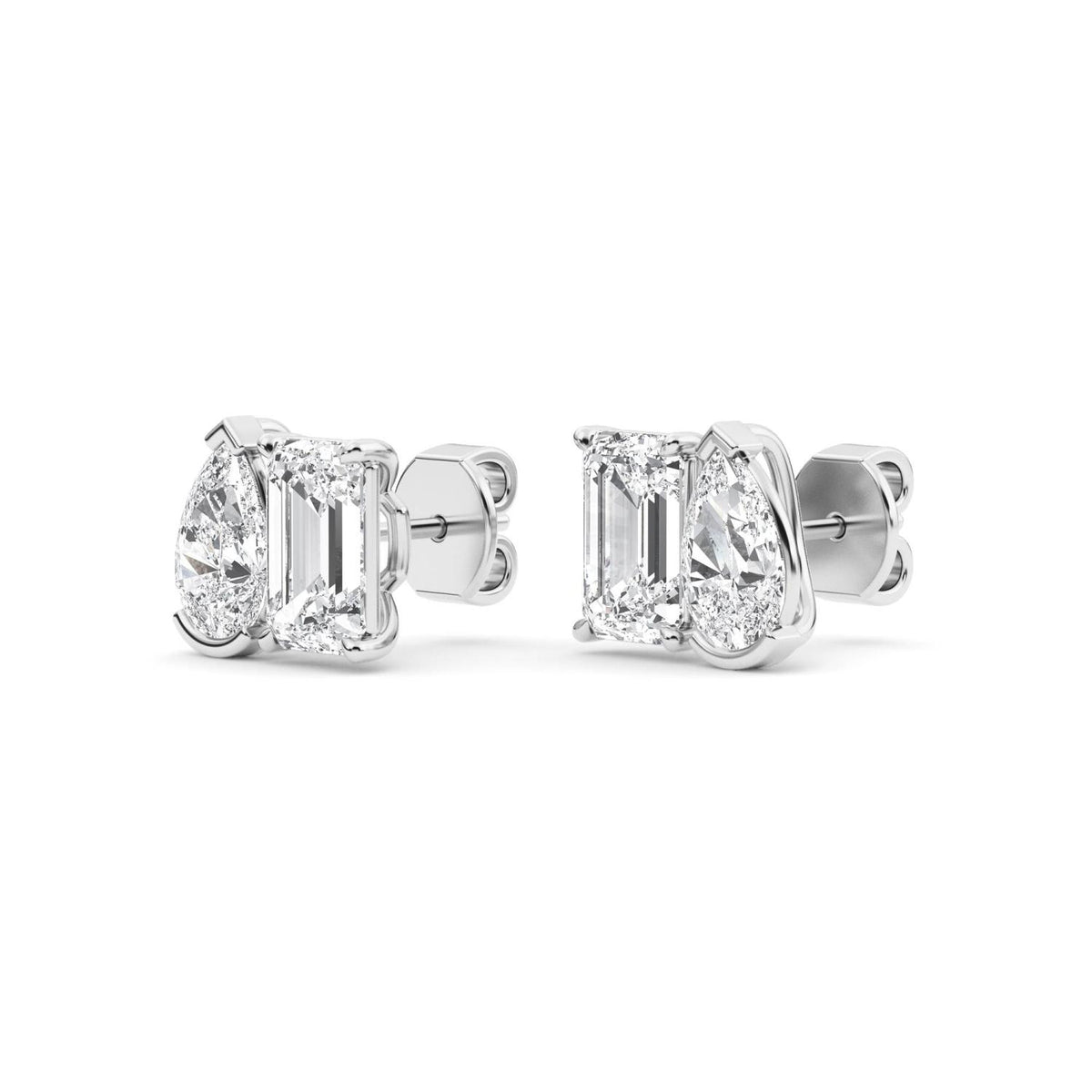 White Gold / 2.93ct Lab Grown Diamond Toi et Moi Earrings
