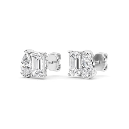 White Gold / 2.93ct Lab Grown Diamond Toi et Moi Earrings