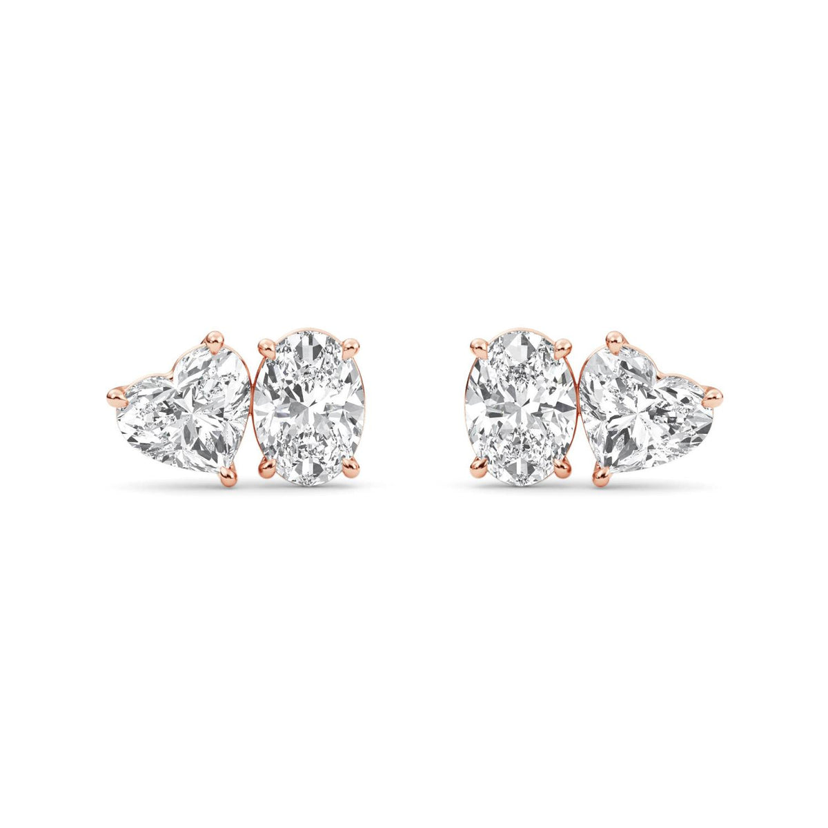 Rose Gold / 2.77ct Lab Grown Diamond Toi et Moi Earrings