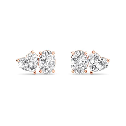 Rose Gold / 2.77ct Lab Grown Diamond Toi et Moi Earrings