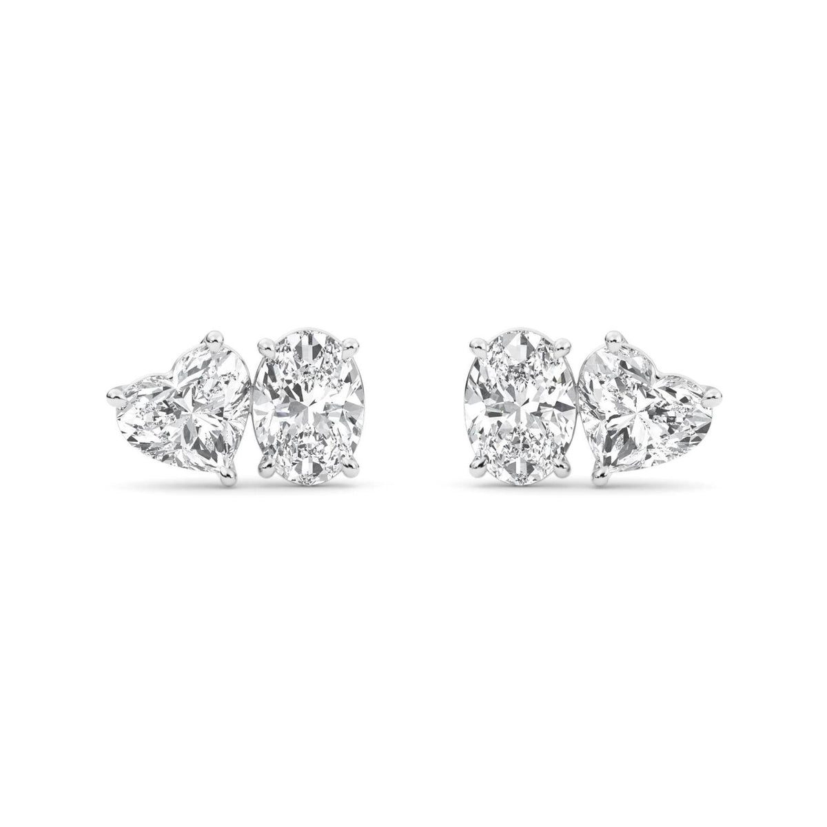 White Gold / 2.77ct Lab Grown Diamond Toi et Moi Earrings