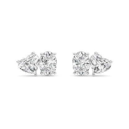 White Gold / 2.77ct Lab Grown Diamond Toi et Moi Earrings