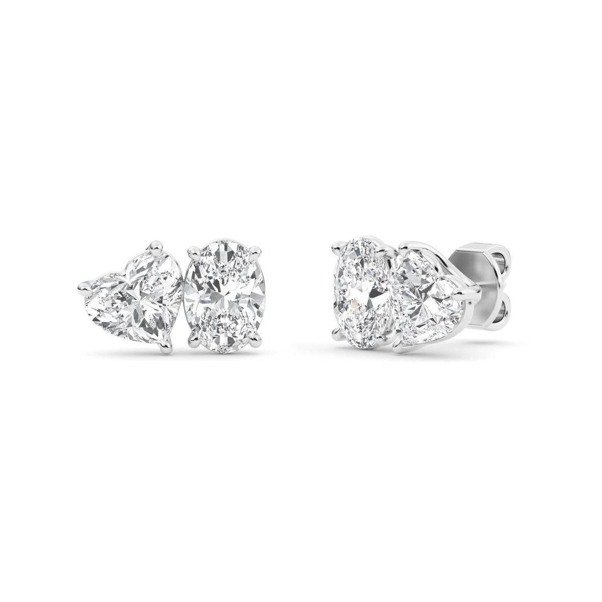White Gold / 2.77ct Lab Grown Diamond Toi et Moi Earrings