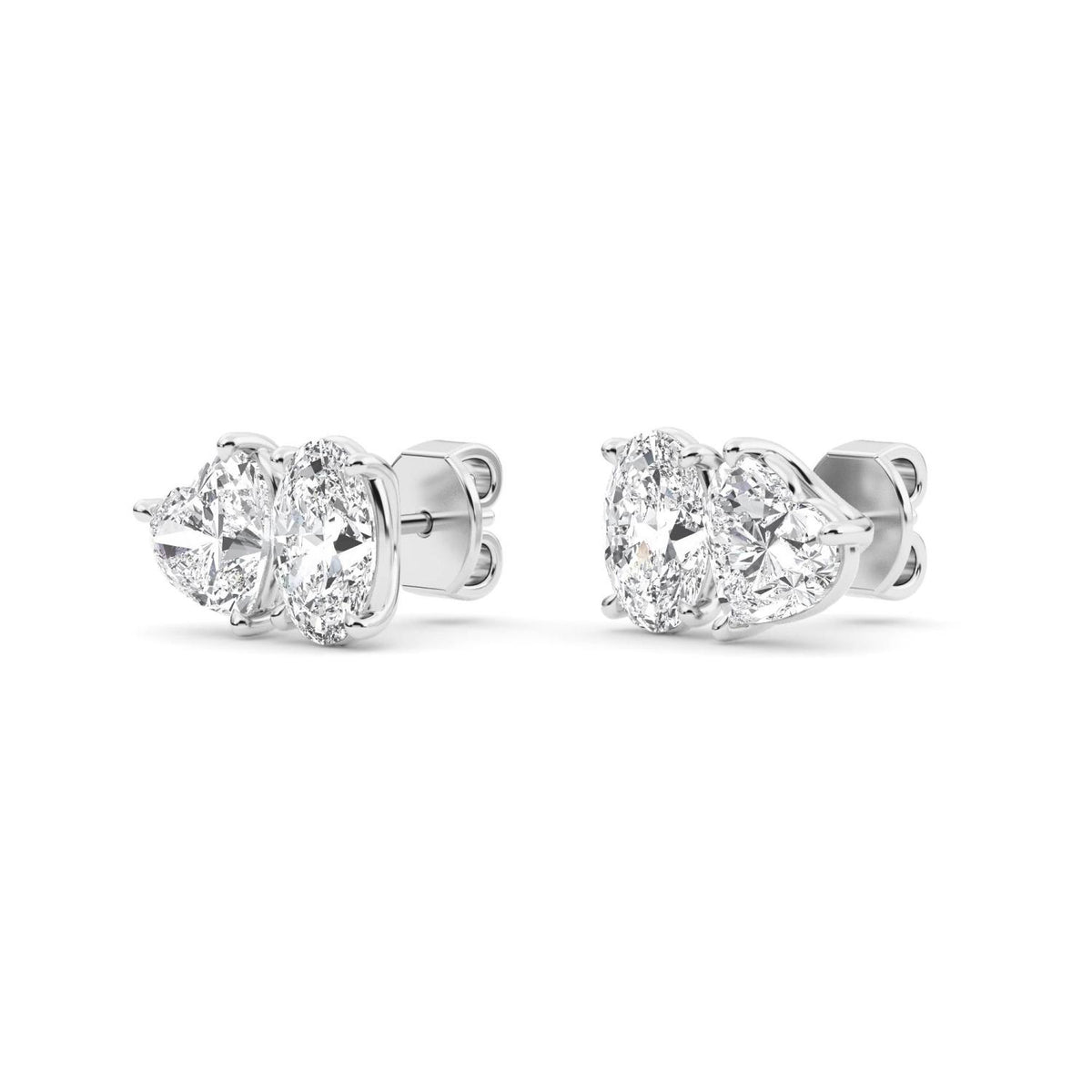 White Gold / 2.77ct Lab Grown Diamond Toi et Moi Earrings