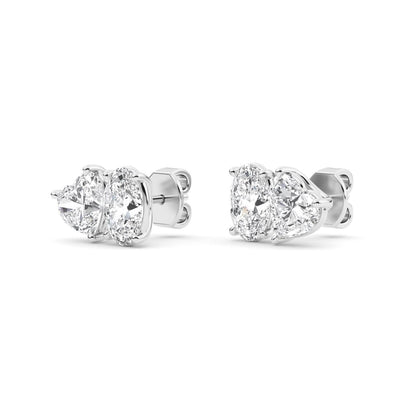 White Gold / 2.77ct Lab Grown Diamond Toi et Moi Earrings