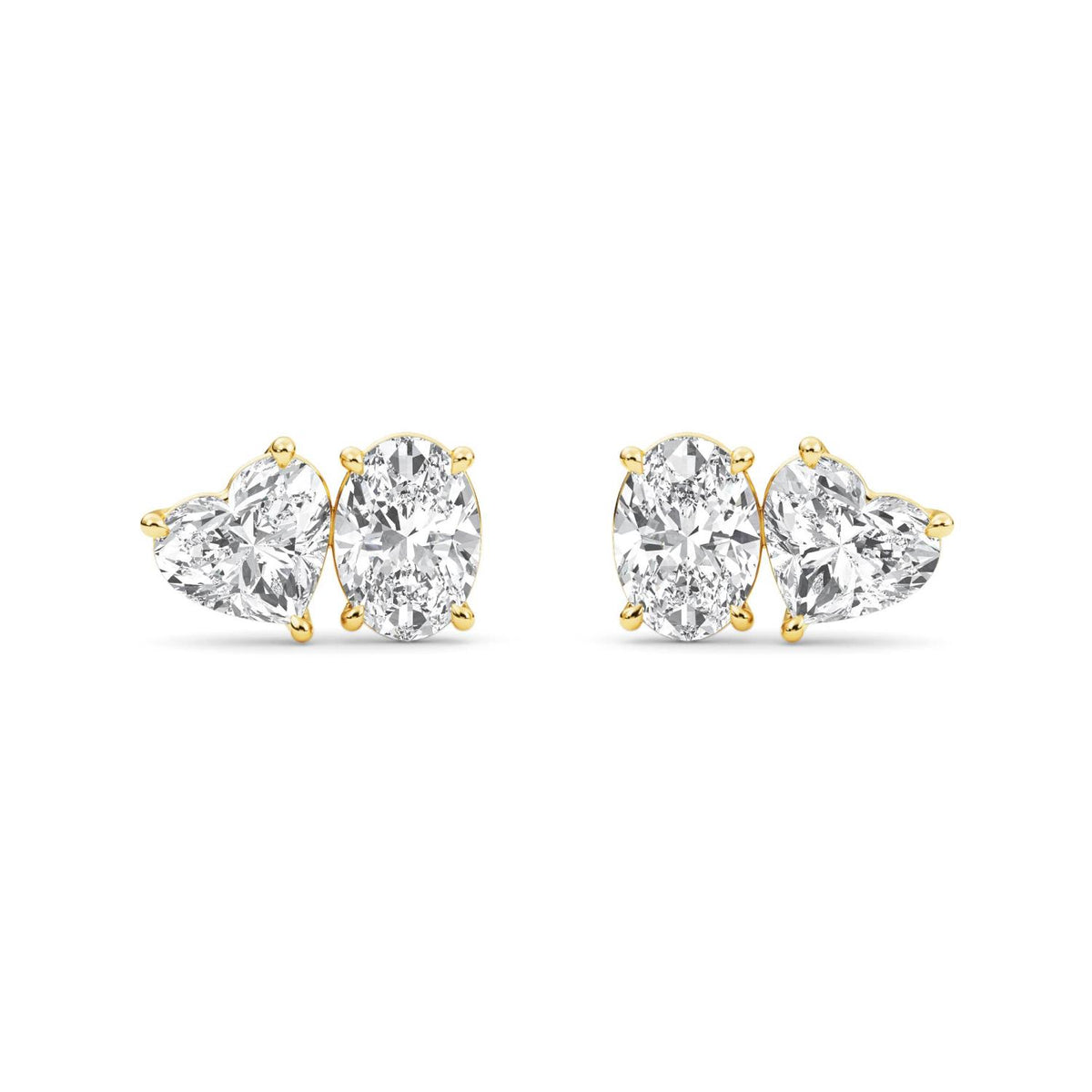 Yellow Gold / 2.77ct Lab Grown Diamond Toi et Moi Earrings