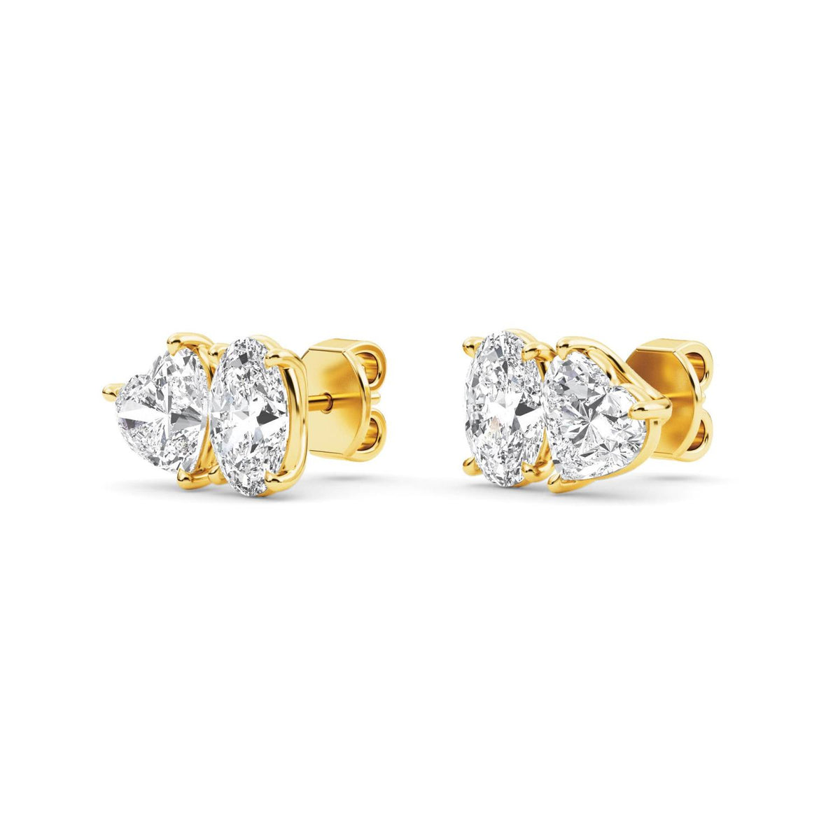Yellow Gold / 2.77ct Lab Grown Diamond Toi et Moi Earrings